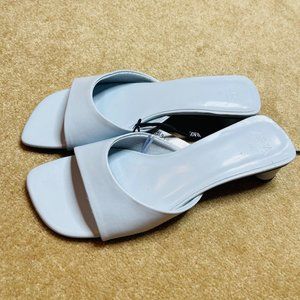 Zara Baby Blue Short Heels 8